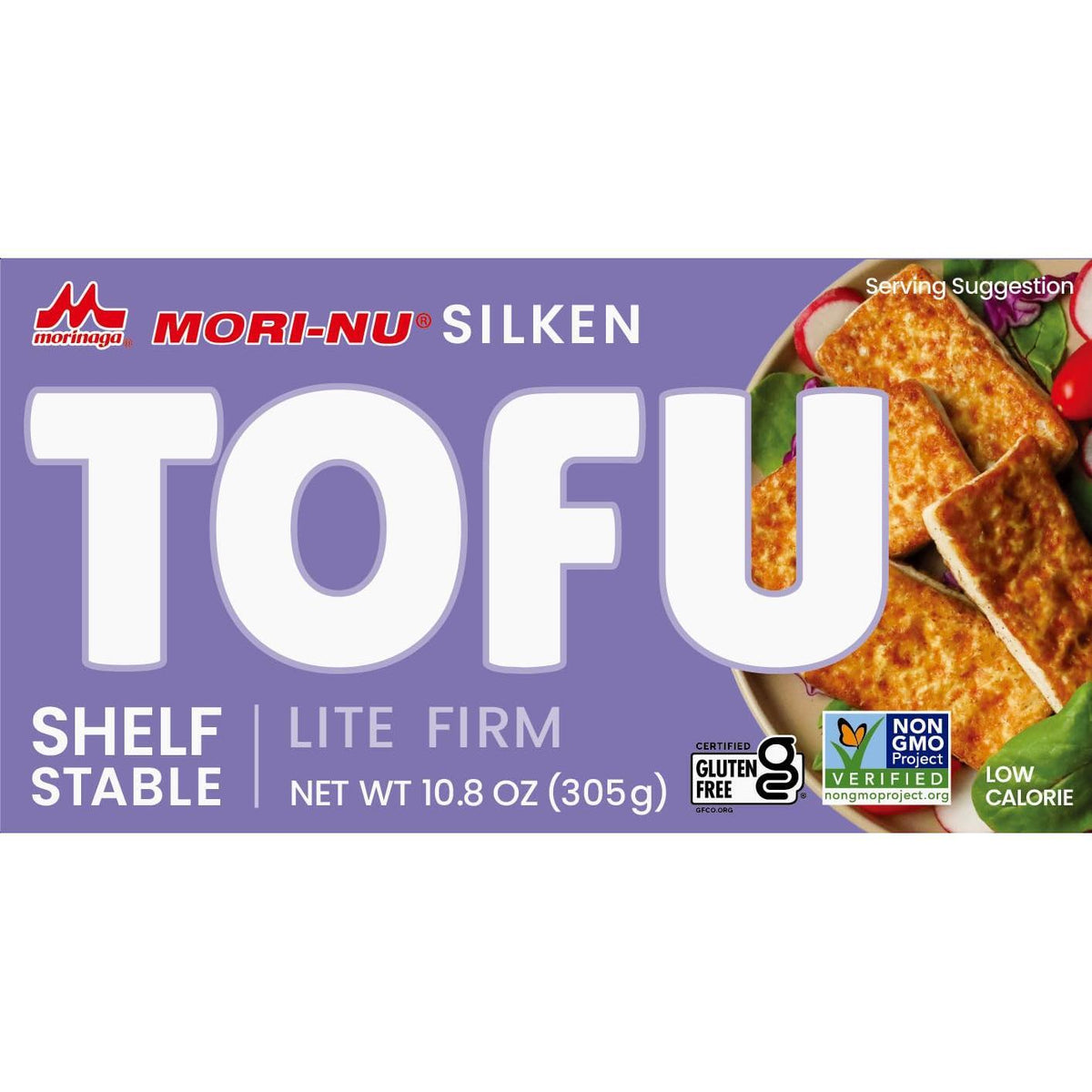 "Mori-Nu Silken Tofu Lite Firm | Velvety Smooth and Creamy | Low Fat, Gluten-Free, Dairy-Free, Vegan, Made with Non-GMO soybeans, KSA Kosher Parve | Shelf-Stable | Provides protein | 10.8oz x12 Packs"