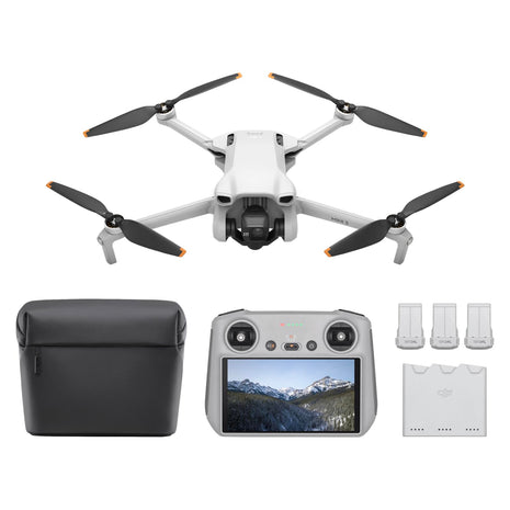 DJI Mini 3 Fly More Combo With DJI RC, 3 Batteries | Lightweight Camera Drone With 4K HDR Video, 114-Min Flight Time, Vertical Shooting, 32800ft (10km) Video Transmission
