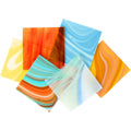 COE 96 Deluxe Assorted Fusible Glass Pack - 4 inch X 4inch Sheets - 6 Pack