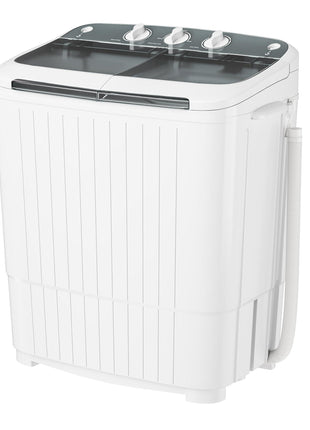 Pataku Portable Washing Machine, 17.6 Lbs Compact Mini Washer and Dryer Combo,Twin Tub Laundry Washer with Spin Cycle, Soaking Function Ideal for Apartment, Dorms, RVs Camping, Grey