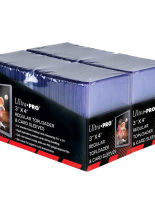 Ultra PRO 3 inch x 4 inch Clear Regular Toploaders for Cards with Card Sleeves Bundle Standard Size 200ct Trading Baseball Toploader Card Sleeve Protectors