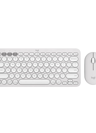 Logitech Pebble 2 Combo, Wireless Keyboard and Mouse, Quiet and Portable, Customizable, Logi Bolt, Bluetooth, Easy-Switch for Windows, macOS, iPadOS, Chrome - Tonal White