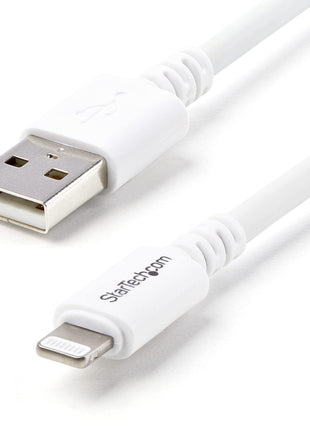 StarTech.com 3m (10ft) Long White Apple 8-pin Lightning Connector to USB Cable for iPhone / iPod / iPad - Charge and Sync Cable (USBLT3MW)