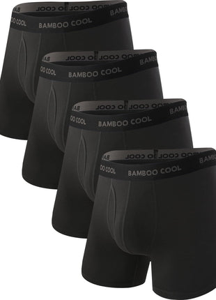 BAMBOO COOL Men's Ultra Breathable Underwear,No Riding Up Boxer Briefs with ComfortFlexible Waistband,Multipack