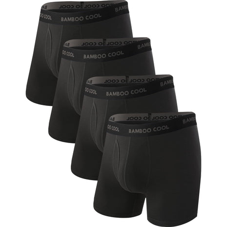 BAMBOO COOL Men's Ultra Breathable Underwear,No Riding Up Boxer Briefs with ComfortFlexible Waistband,Multipack