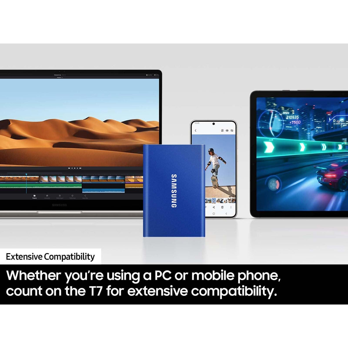 SAMSUNG T7 Portable SSD, 4TB External Solid State Drive, Speeds Up to 1,050MB/s, USB 3.2 Gen 2, Reliable Storage for Gaming, Students, Professionals, MU-PC4T0T/AM, Gray