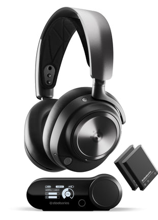 SteelSeries Arctis Nova Pro Wireless Multi-System Gaming Headset - Premium Hi-Fi Drivers - Active Noise Cancellation - Infinity Power System - Stealth Retractable Mic - PC, PS5/PS4, Switch, Mobile
