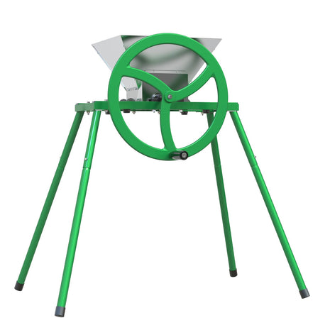 7L Stainless Steel Manual Fruit Crusher with Flywheel & Stand – Hand-Crank Apple & Pear Grinder for Cider & Juice Making