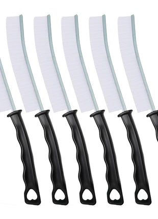 Hard Bristle Crevice Cleaning Brush, Versatile Scrub Tool for Kitchen, Window, Vehicle, Faucets,Grout, Household Use, and Bathroom 6 Pack Color Black and White