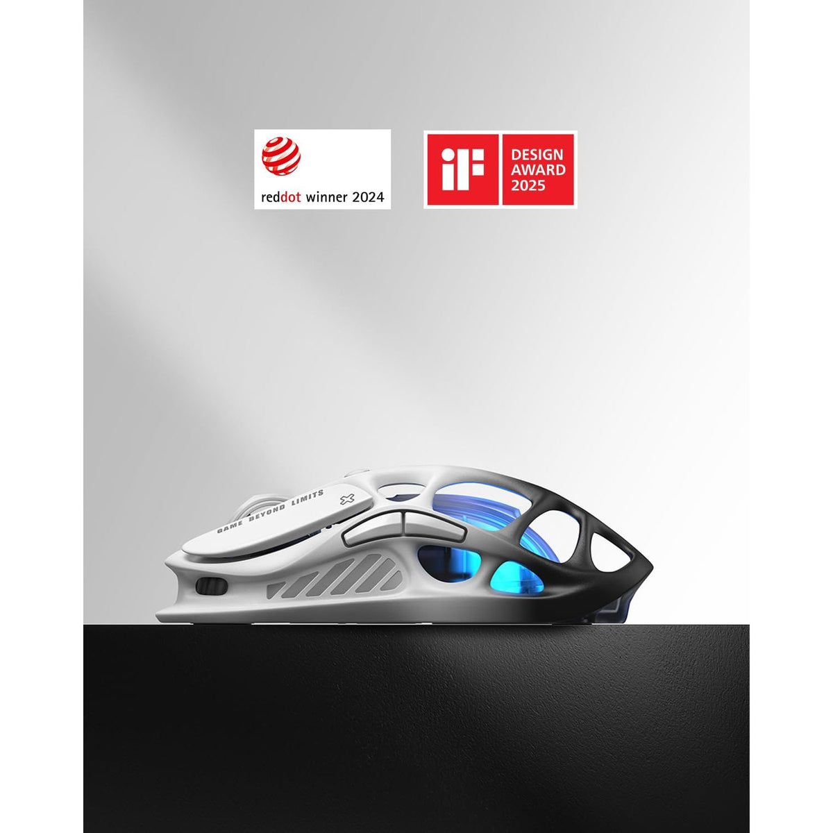 GravaStar Mercury M1 Pro Wireless Gaming Mouse – 26,000 DPI PAW3395DM Sensor - Magnesium Alloy - Wired / 2.4GHz / Bluetooth - 5 Programmable Buttons - Up to 200-Hour Battery - Gradient Black