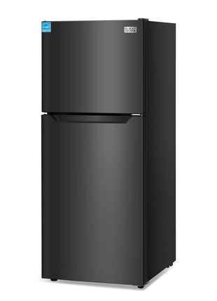 BLACK+DECKER 12.1 Cu. Ft. Top Mount Refrigerator, BR1210HB, Black | 2 Door Refrigerator with Top Freezer and Adjustable Temperature Control, Full Size for Homes and Apartments, Energy Star