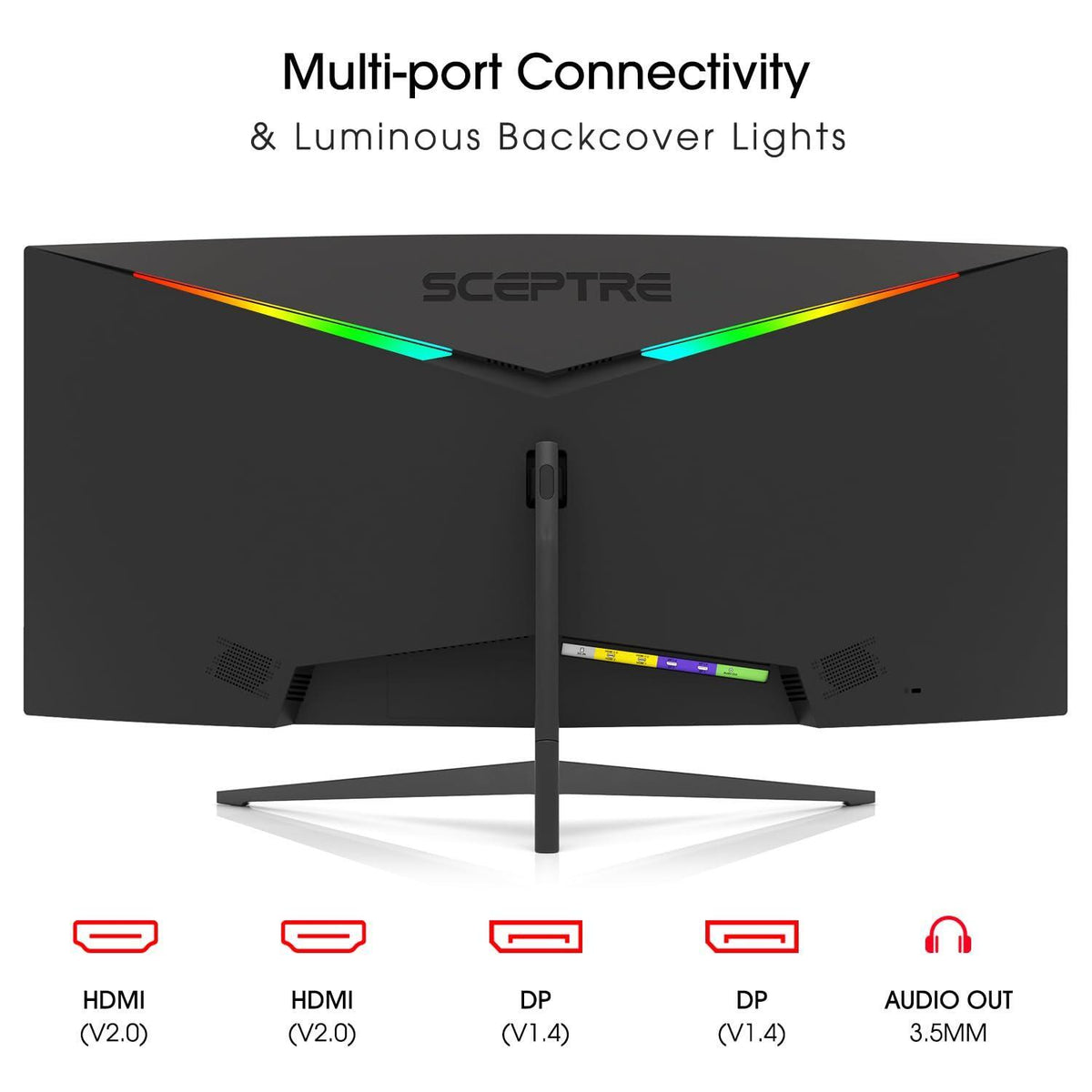 Sceptre 34-Inch Curved Ultrawide WQHD Monitor 3440 x 1440 R1500 up to 180Hz/165Hz DisplayPort x2 99% sRGB 1ms Picture by Picture, Build-in Speakers Machine Black 2025 (C345B-QUT168)