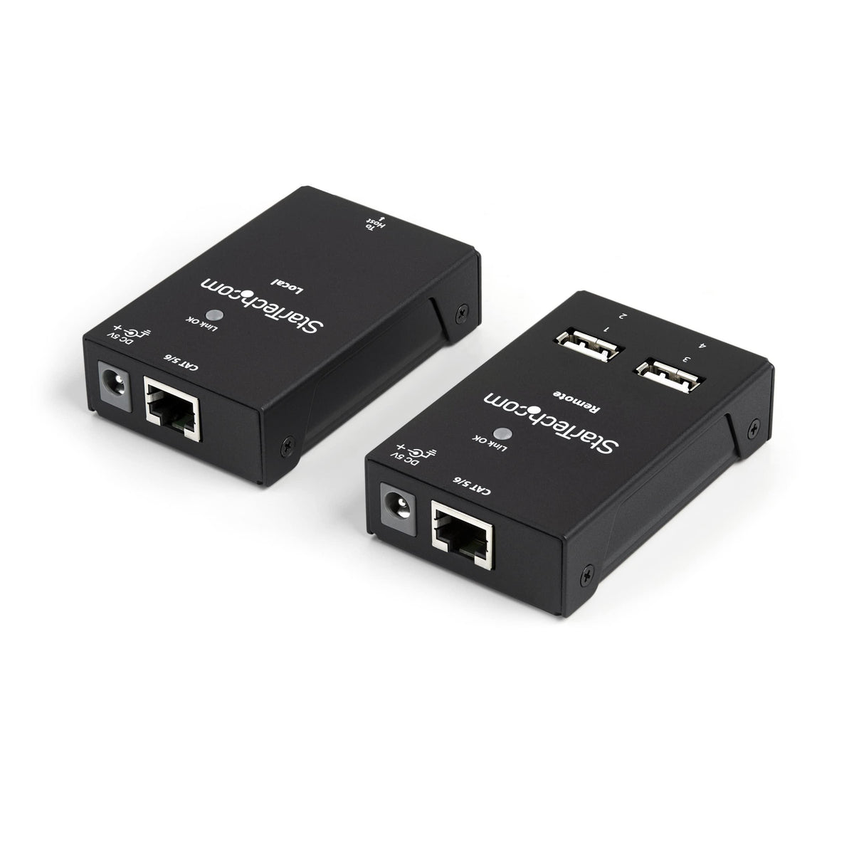 StarTech.com 4-Port USB 2.0 Extender - 130ft (40m) USB Over Cat5/Cat6 Extender - Compact USB 2.0 Over Ethernet Extender, TAA (USB2004EXTV)