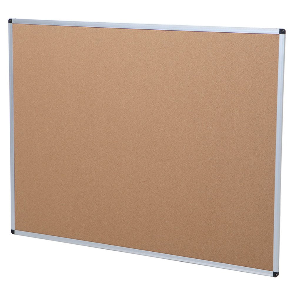 VIZ-PRO Large Cork Bulletin Board, 60 X 48 Inches, Wall-Mounted Corkboard with Silver Aluminium Frame for School, Office, and Home 5' X 4'