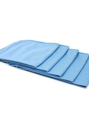[Smooth Glass] Microfiber Window, Mirror and Glass Towel (16 inchx16 inch) Blue - 5 Pack (Blue)