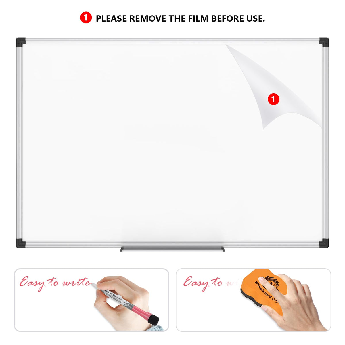 XBoard Magnetic Dry Erase Board/Whiteboard, 36 X 24 Inches, Double Sided White Board,1 Dry Eraser & 3 Dry Erase Markers & 4 Push Pin Magnets