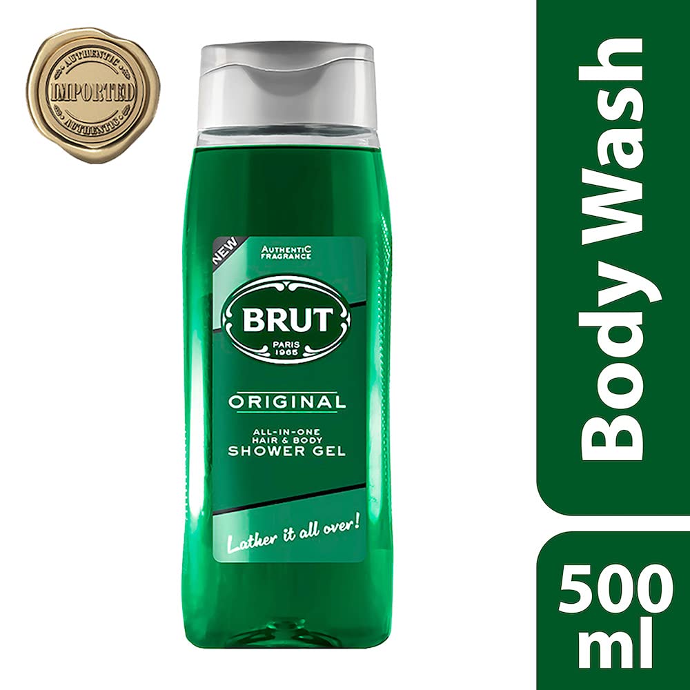 Brut Original ALL-IN-ONE Shower gel for Hair & Body | Body Wash for Men| Authentic Fragrance 500ml