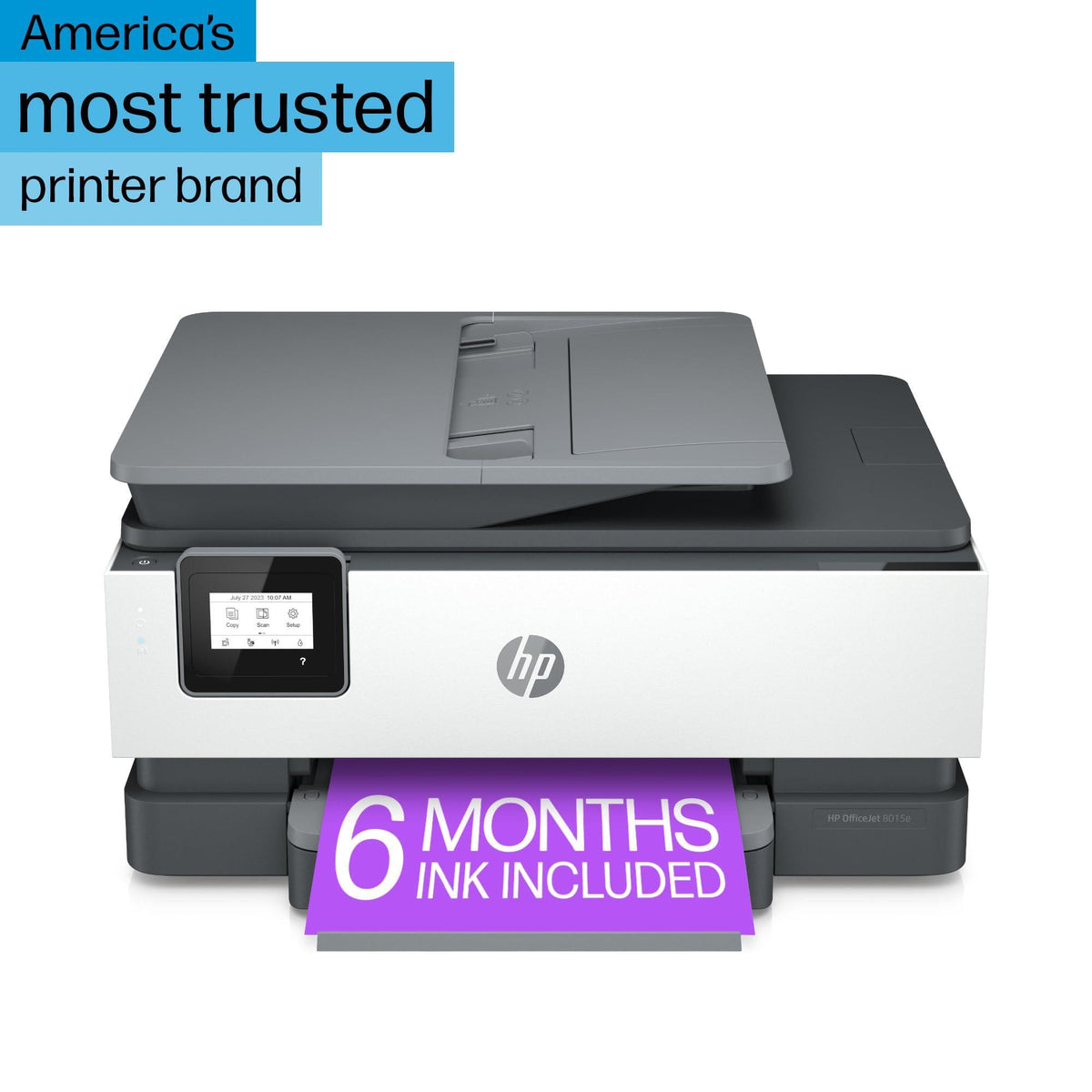 HP OfficeJet 8015e Wireless Color All-in-One Printer, 6 month Instant Ink trial included