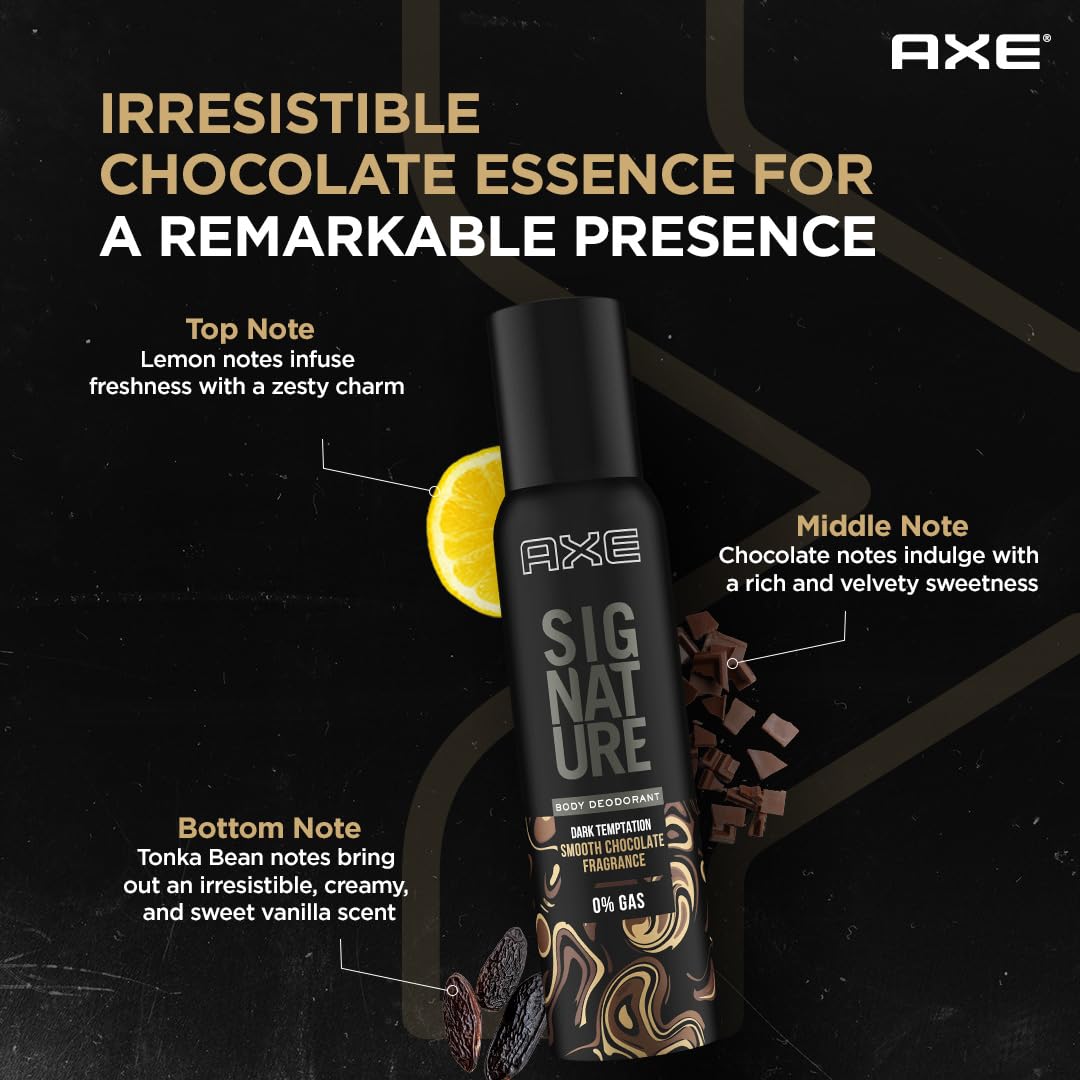 Axe Signature Dark Temptation Bodyspray | 154ml Deodorant for Men, No-Gas Formula Men's Deodorant for Long-Lasting Fragrance