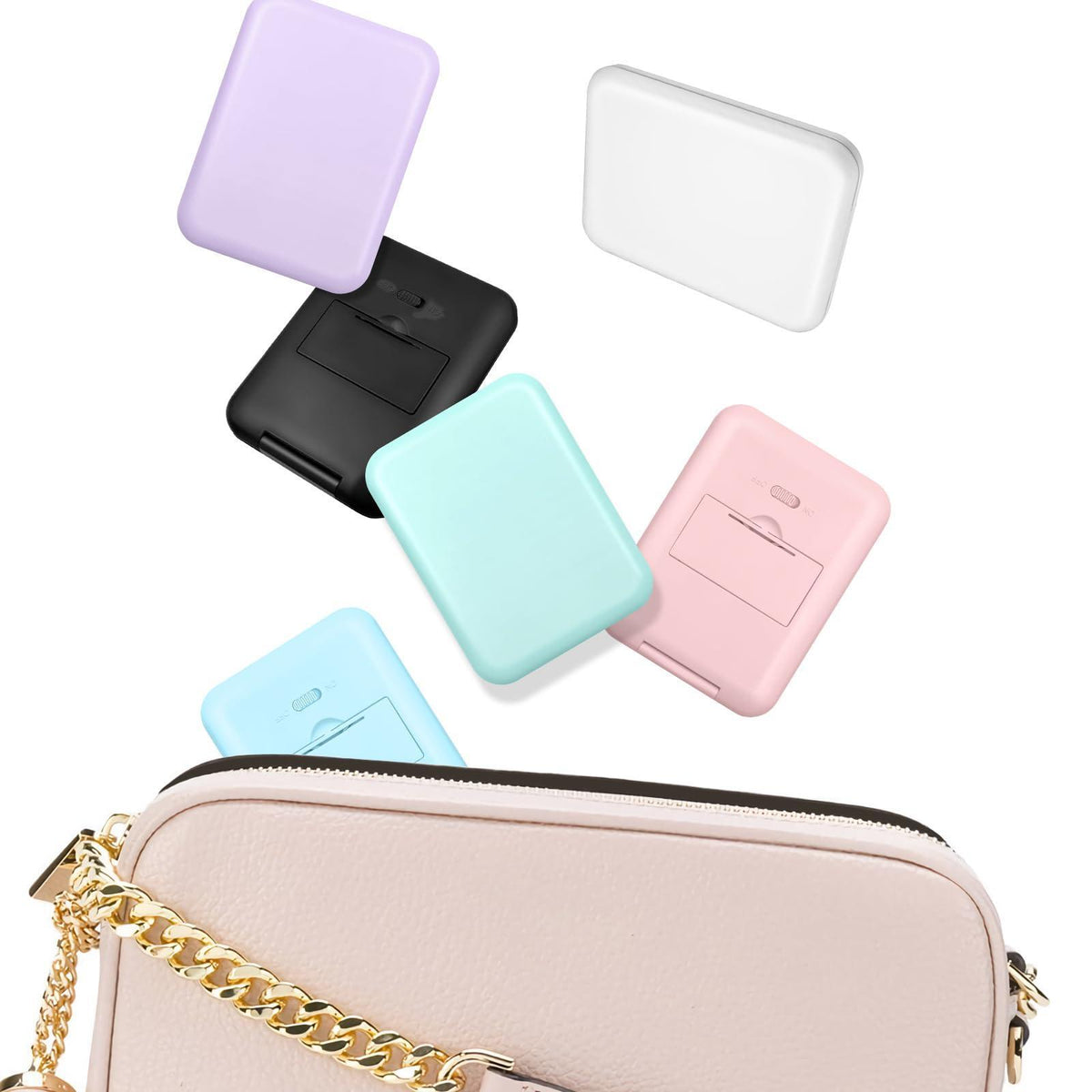 Kakuje Compact Mirror, 1X/3X Magnification LED Pocket Mirror with Nternal BIattery, Mini Mirror for Purse, Pocket,Travel and Present (Pink)