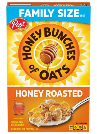 Honey Bunches of Oats Crunchy Honey Roasted Cereal 18 Ounce (Pack of 1) Box