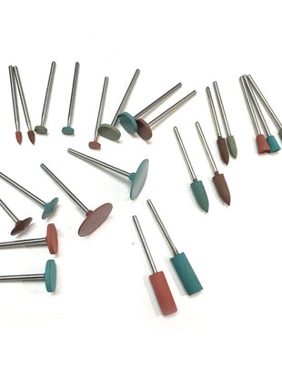 Polishing Burr Jewelry Polishing Rubber Rotary Tools Accessories Diamond-in-Rubber Emery Polishing Bit Set Metal, Glass, Stone, Tile 26 Pieces