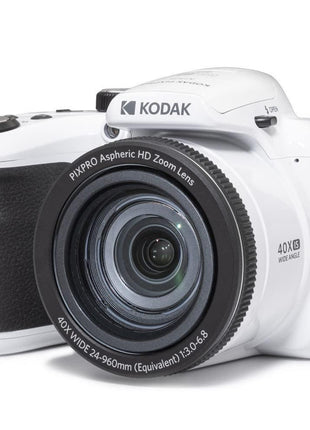 KODAK PIXPRO AZ405 20MP Digital Camera, 40x Optical Zoom, AA, OIS, White | 1080p Full HD Video, 24mm Wide Angle Lens, 3 Inch LCD, Bridge Camera, Scene Detection, Travel and Wildlife