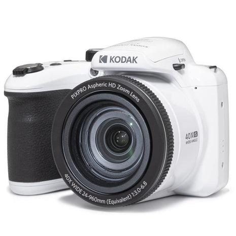 KODAK PIXPRO AZ405 20MP Digital Camera, 40x Optical Zoom, AA, OIS, White | 1080p Full HD Video, 24mm Wide Angle Lens, 3 Inch LCD, Bridge Camera, Scene Detection, Travel and Wildlife