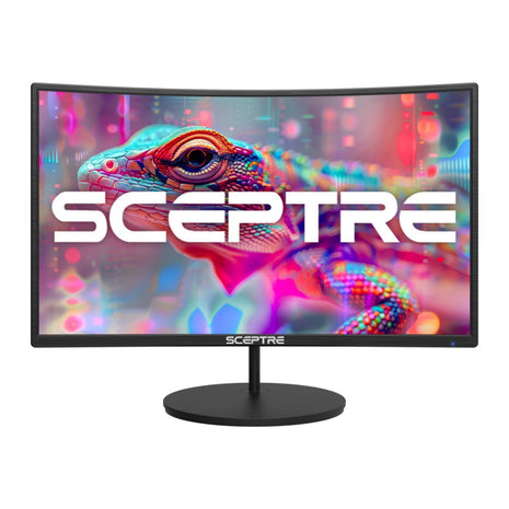 Sceptre Curved 27-inch Prime Monitor up to 100Hz 1080p, HDMI x2, VGA, 99% sRGB, Built-in Speakers, R1500, Machine Black 2025 (C275W-1920RN Series) | HDMI x2, Up to 1080p, VGA, 99% sRGB, Built-in Speakers, R1500, 2025 (Series)