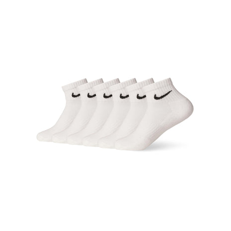 Nike Unisex Everyday Cushioned Training Ankle Socks (6 Pairs), White/Black, Large