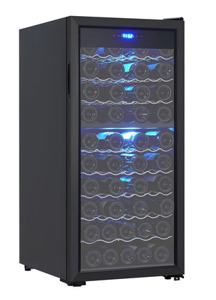 66 bottles Wine Fridge Full Size Single Zone - Tall Wine Cooler Cellars Large Cabinet Wine Refrigerator Home Bar Chiller Freestanding with French Glass Door