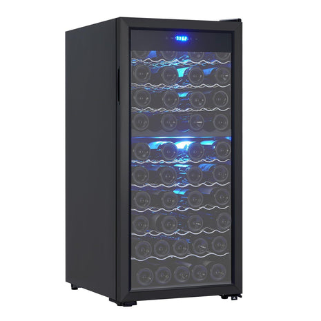 66 bottles Wine Fridge Full Size Single Zone - Tall Wine Cooler Cellars Large Cabinet Wine Refrigerator Home Bar Chiller Freestanding with French Glass Door