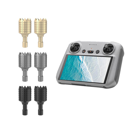 3 Pairs RC/RC2 Control Sticks Aluminum Spare Remote Control Joysticks for DJI Mini 3/Mini 3 Pro/Mini 4 Pro/Air 3/Air 2S/Mavic 3/Mavic 3 Pro/Mavic 3 Classic Drone Accessories(Gold+Gray+Black)