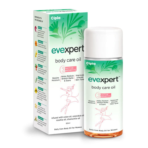 Cipla Health Evexpert Body Care Oil 80ml Suitable for Stretch Mark & Scar Removal