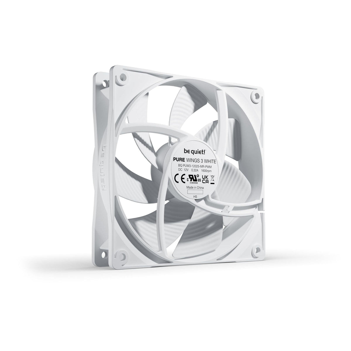 be quiet! Pure Wings 3 120mm PWM White Fan | High top-end Speed | Low Minimum RPM | Optimized Fan Frame | Extraordinary air Pressure | White | BL110