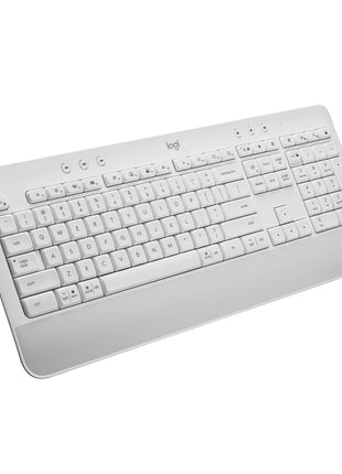 Logitech Signature K650 Comfort Full-Size Wireless Keyboard with Wrist Rest, BLE Bluetooth or Logi Bolt USB Receiver, Deep-Cushioned Keys, Numpad, Compatible with Most OS/PC/Window/Mac - Off White