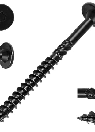 FMhotu 2-7/8 Inch Heavy-Duty Outdoor Wood Screws Assortment Fastener Kit, 50Pcs Star Drive Deck Screws, Rust Resistant Timber Screws for Timber/Log/Landscaping Wood (#14 x 2-7/8 inch Black)