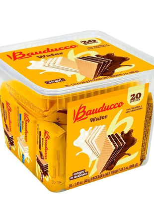 Bauducco Chocolate & Vanilla Wafer Cookies - Convenient Single Serve Wafer Cookies With 3 Layers of Cream - Delicious Sweet Snack on the go or Dessert 28.2oz (Pack of 20)