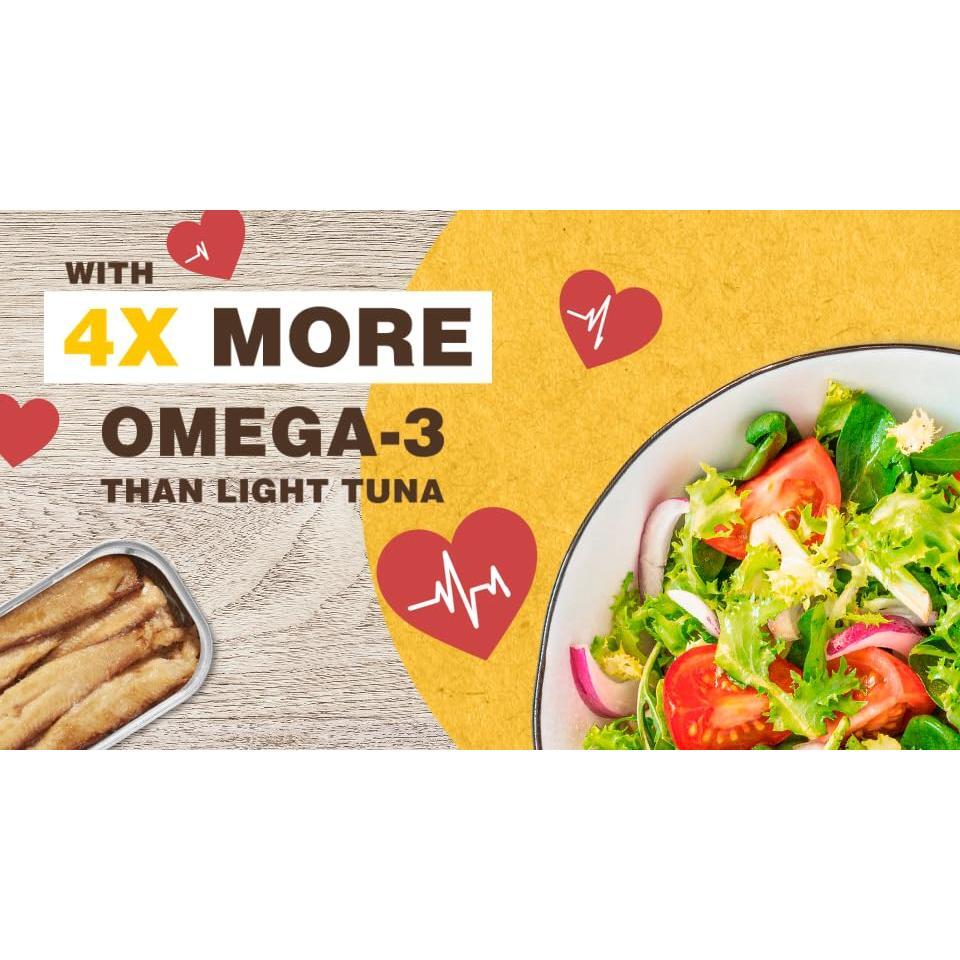 Season Sardines in Extra Virgin Olive Oil - Skinless & Boneless, Wild Caught, 22g of Protein, Keto Snacks, More Omega 3's Than Tuna, Kosher, High in Calcium, Canned Sardines - 4.37 Oz Tins, 12-Pack