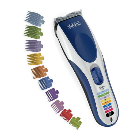 Wahl Color Pro Cordless Rechargeable Hair Clipper & Trimmer, Color Guards | Cordless At-Home Haircuts For Men, Women & Children With Easy Match Color Coded Guide Combs – Model 9649P
