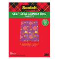 Scotch Self-Seal Laminating Sheets, Letter Size 9 in x 12 in, Single Sided, Pack of 50