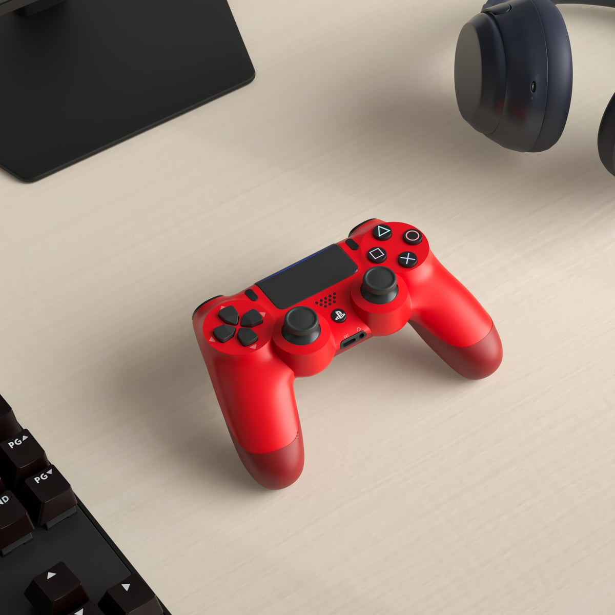 DualShock 4 Wireless Controller for PlayStation 4 - Magma Red (Renewed)