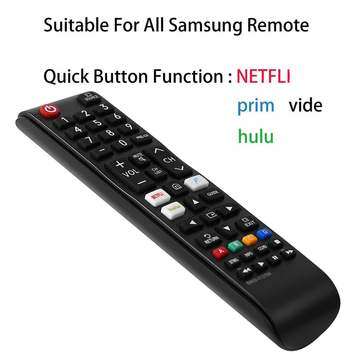 Universal Remote Control for All Samsung TV Remote Compatible All Samsung LCD LED HDTV 3D Smart TVs Models