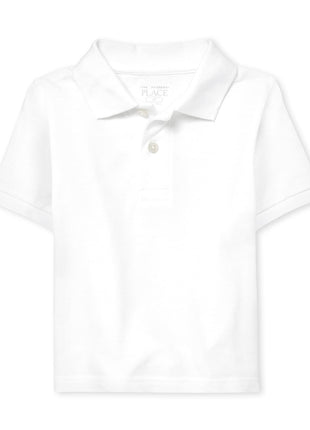 The Children's Place Baby Boys and Toddler Boys Short Sleeve Pique Polo, White, 4T