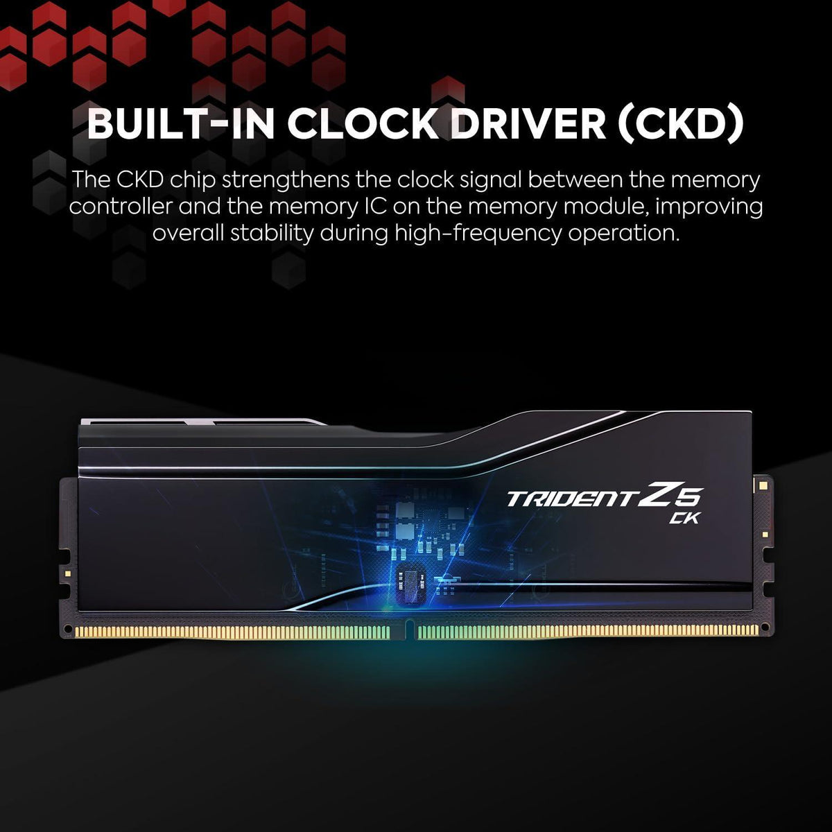 G.SKILL Trident Z5 CK Series (Intel XMP 3.0) DDR5 RAM 48GB (2x24GB) 8200MT/s CL40-52-52-131 1.40V Desktop Computer Memory CUDIMM - Mirror Black
