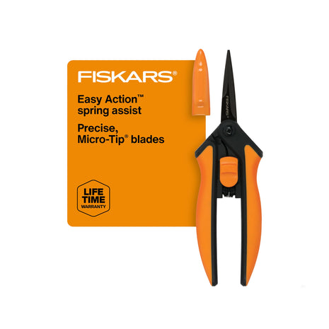 Fiskars 6" Non-Stick Pruning Snips, Resin-Resistant Garden Scissors
