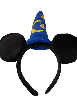 CLGIFT Wizard Sorcerer Mickey Ears, Iridescent and Classic Minnie Ears - Pick Your Color: Silver, Gold, Blue, Rainbow Sparkle, or Red Sequin (Boy Sorcerer)