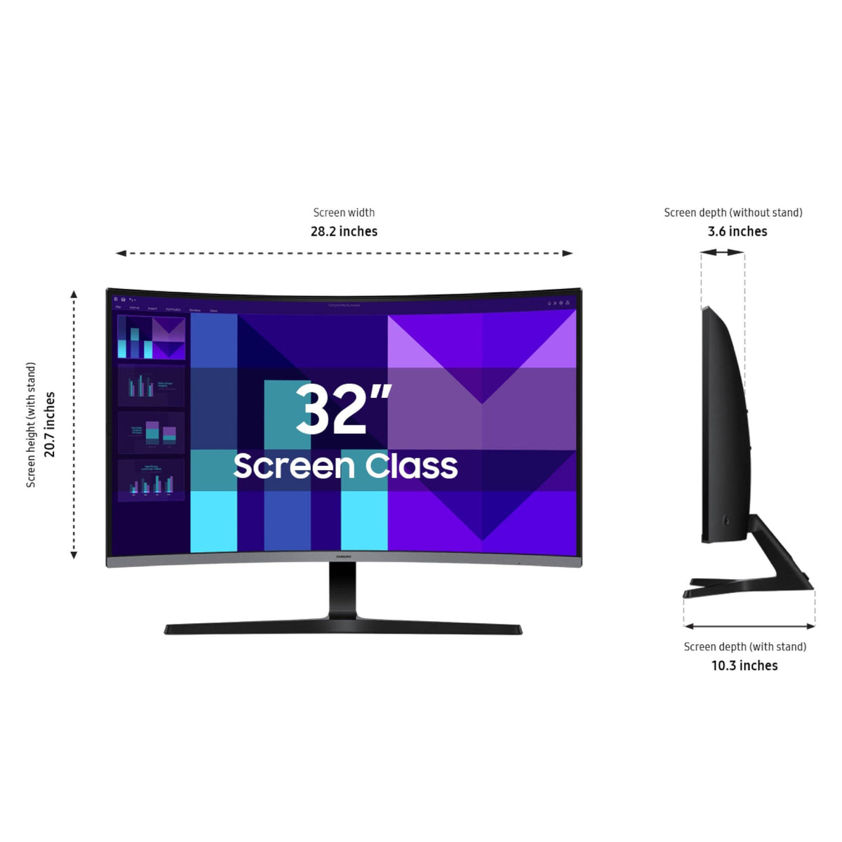 SAMSUNG 32-inch S3 (S39GD) FHD 100Hz Curved Monitor, Game Mode, Eye Saver Mode, Multiple Connectivity with HDMI Port, Built-in Speakers, LS32D396GANXZA, 2025