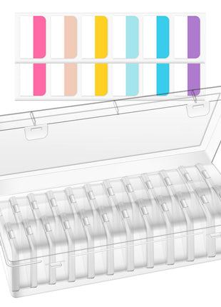 Nsidd Bead Storage Containers, 24 Small Rectangular Clear Bead Organizer Box with Hinged Lids and 30 Pcs Labels, for Diamond Painting Art, Small Parts, Jewelry Charms