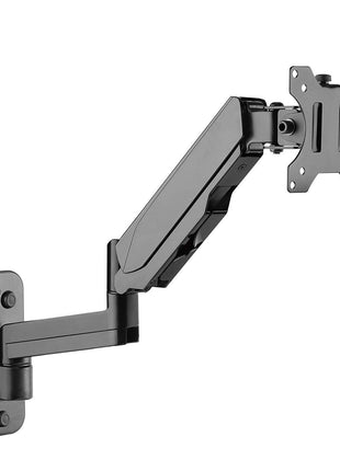 SIIG Aluminum Single Arm Gas Spring Monitor Wall Mount - Heavy Duty Hold 17 inch to 32 inch Screens, Up to 19.8 lbs, VESA 75x75 or 100x100 (CE-MT2L12-S1)